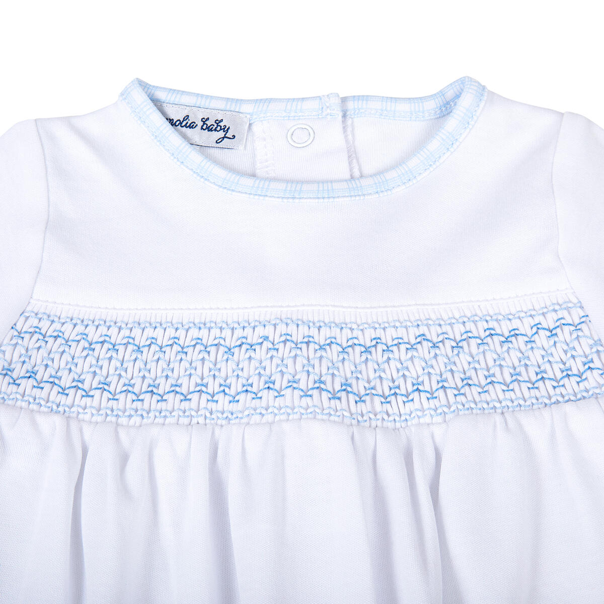 New Beginnings Blue Smocked Footie