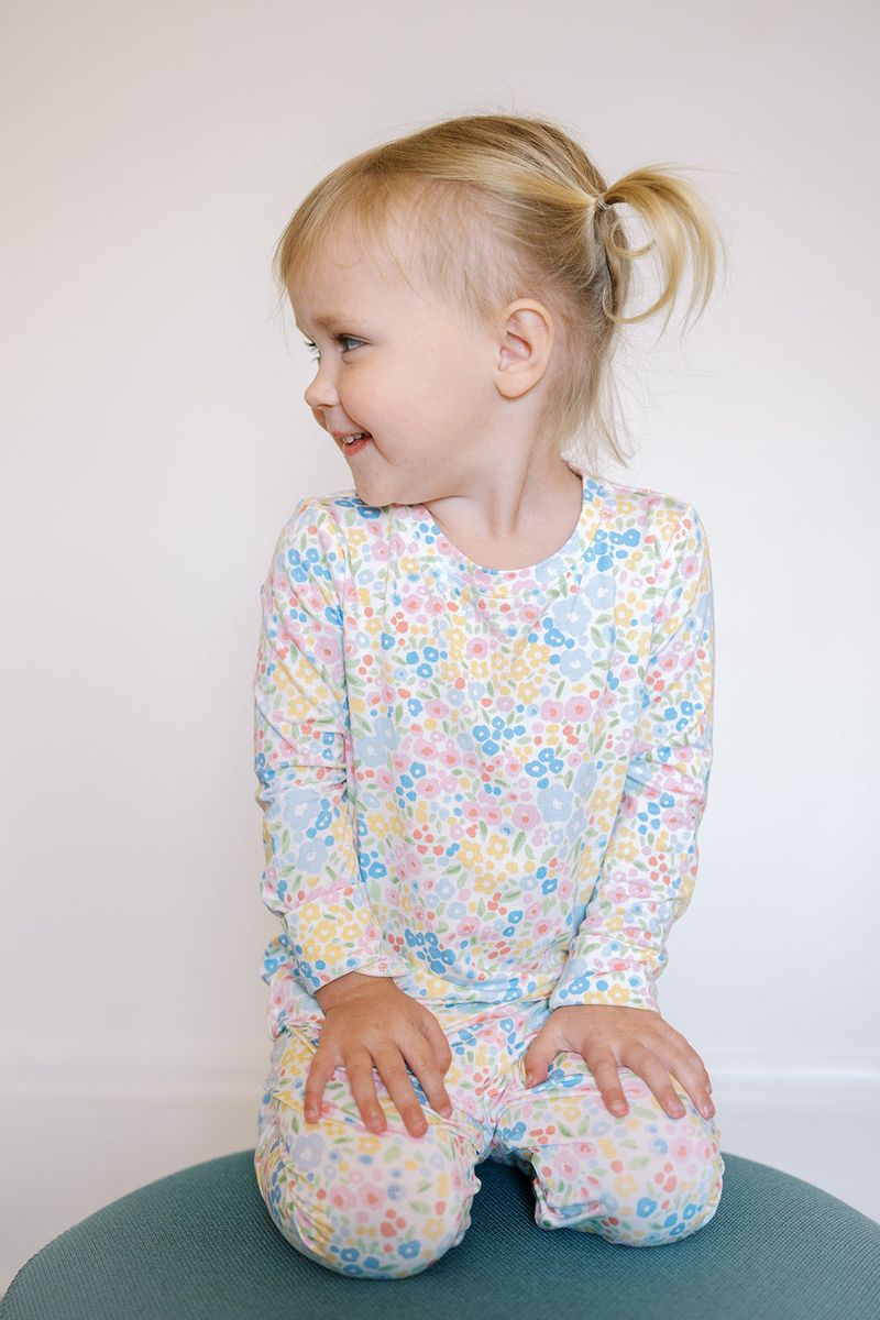 Uptown Baby - Pajama Set 2 Piece - Multi-Colored Flower