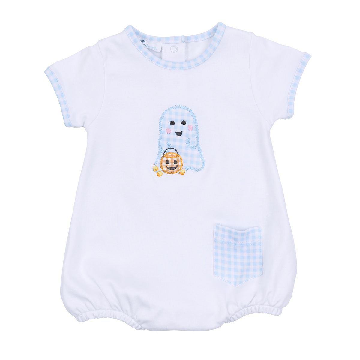 Magnolia Baby - Boo Crew! Applique Light Blue S/S Boy Bubble