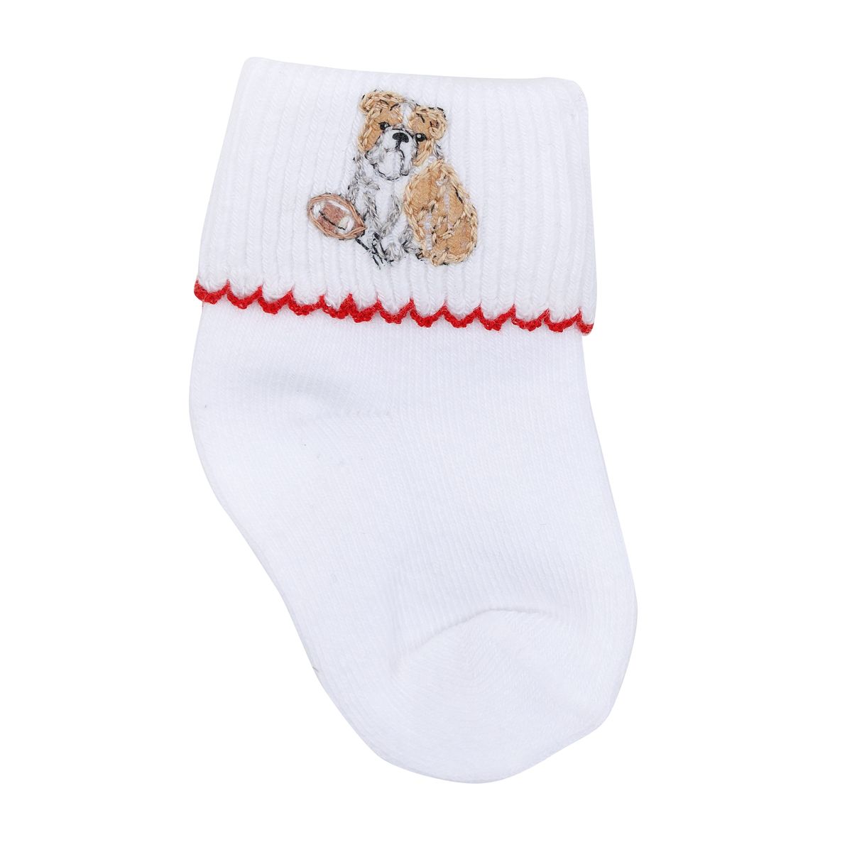 Magnolia Baby - Go Dawgs! Red Emb Socks