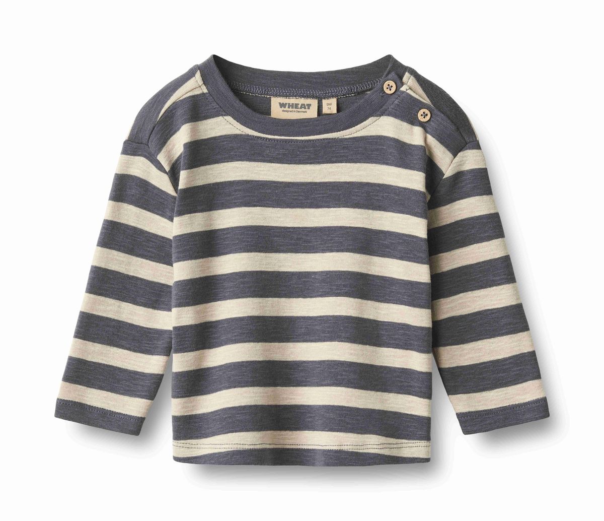 Greyblue Stripe L/S Baby T-Shirt
