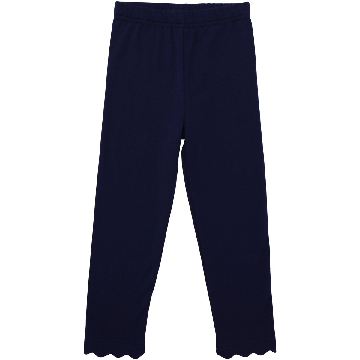 Navy Scalloped Leggings