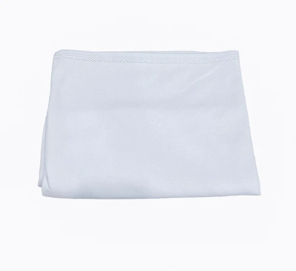 Blue w/White Picot Trim Blanket