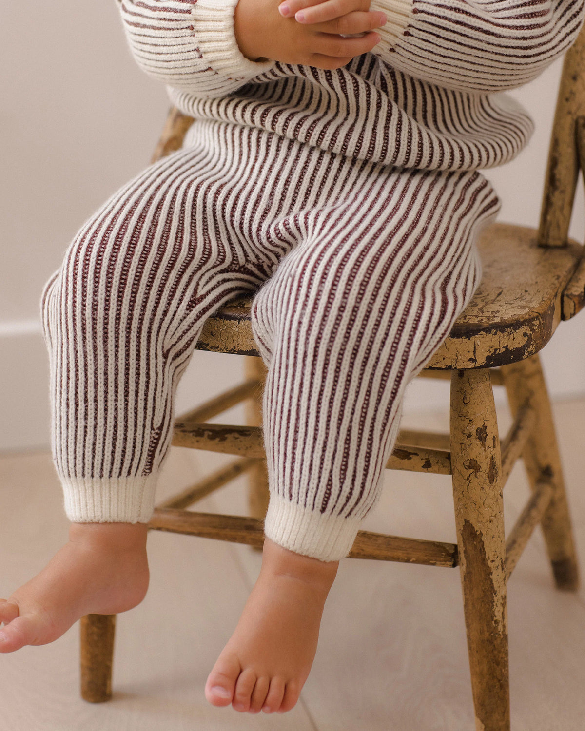 Black Cherry Stripe Chunky Knit Pant