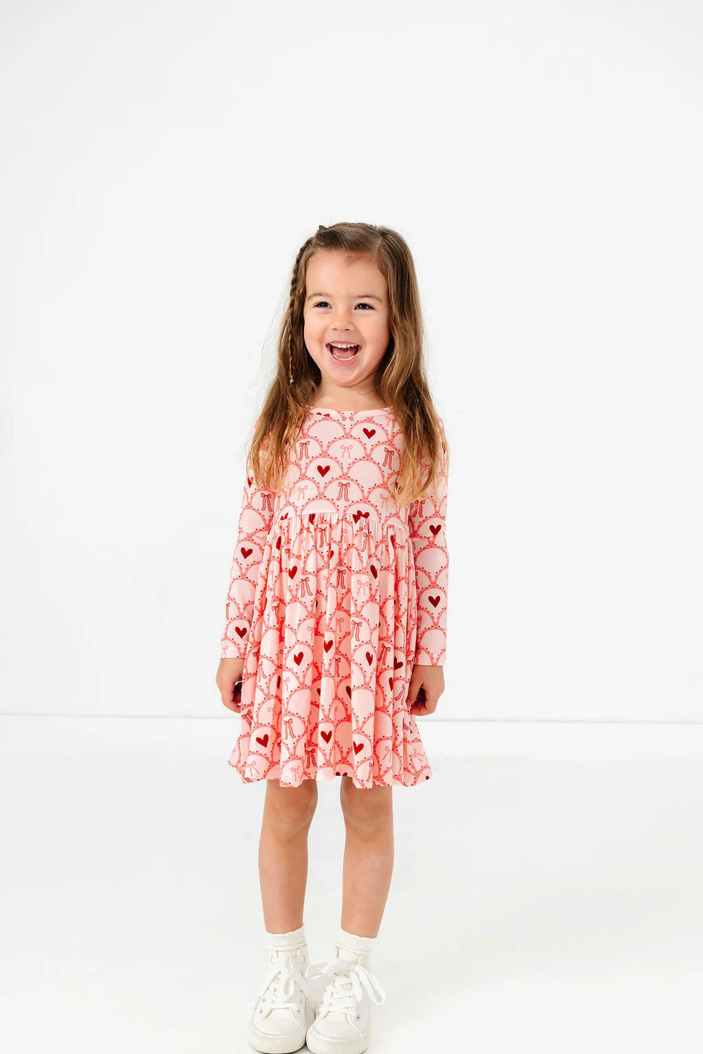 Love You Always Long Sleeve Twirl Dress