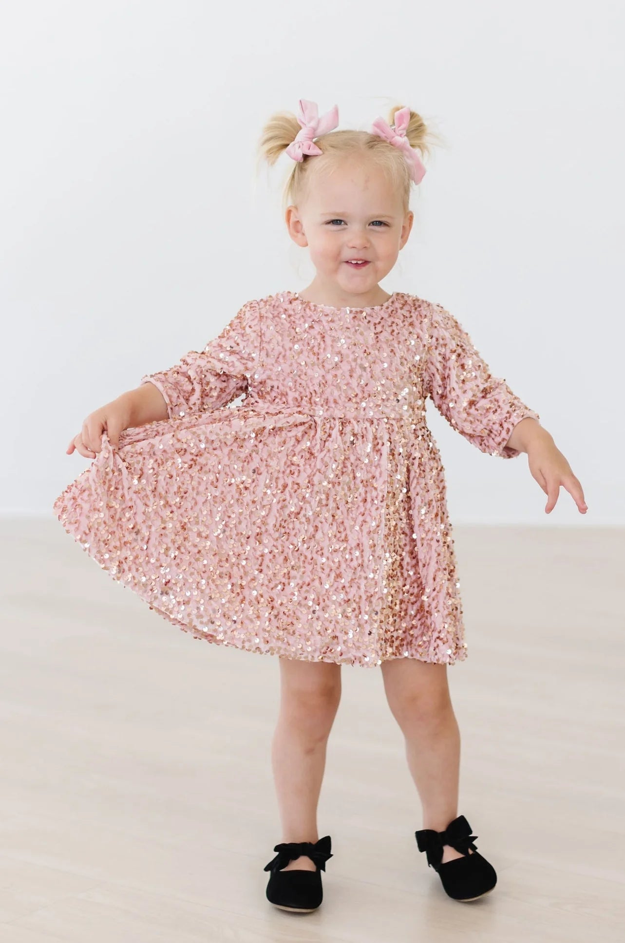 Mila & Rose - Rose Gold Velvet Sequin Dress