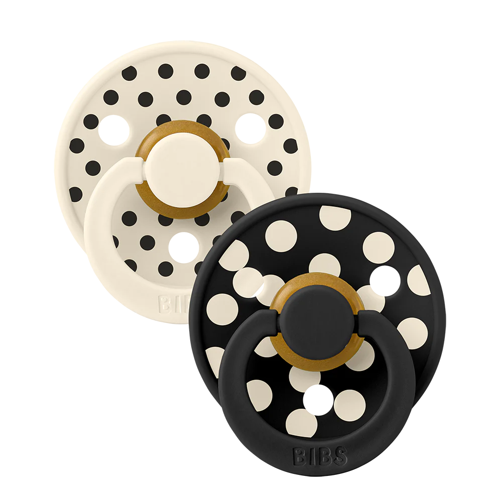 BIBS Pacifier - 2 Pack - Polka Dot Ivory/Black