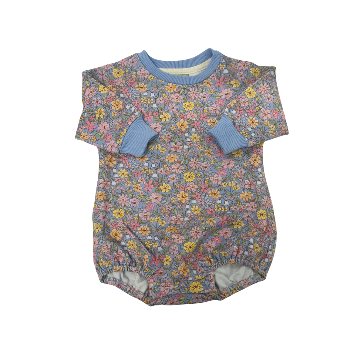 Blue Floral LS Bubble