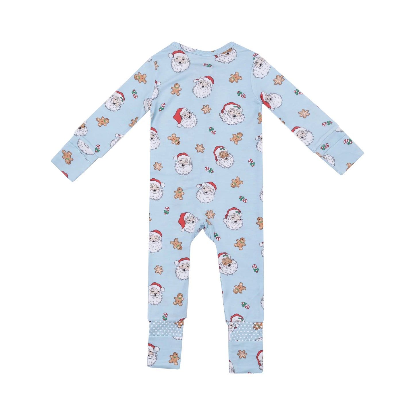 Angel Dear - Blue Vintage Santas Zip Romper