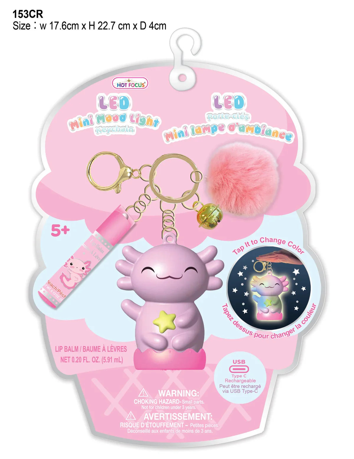 Critters Led Mini Pink Mood Light Keychain