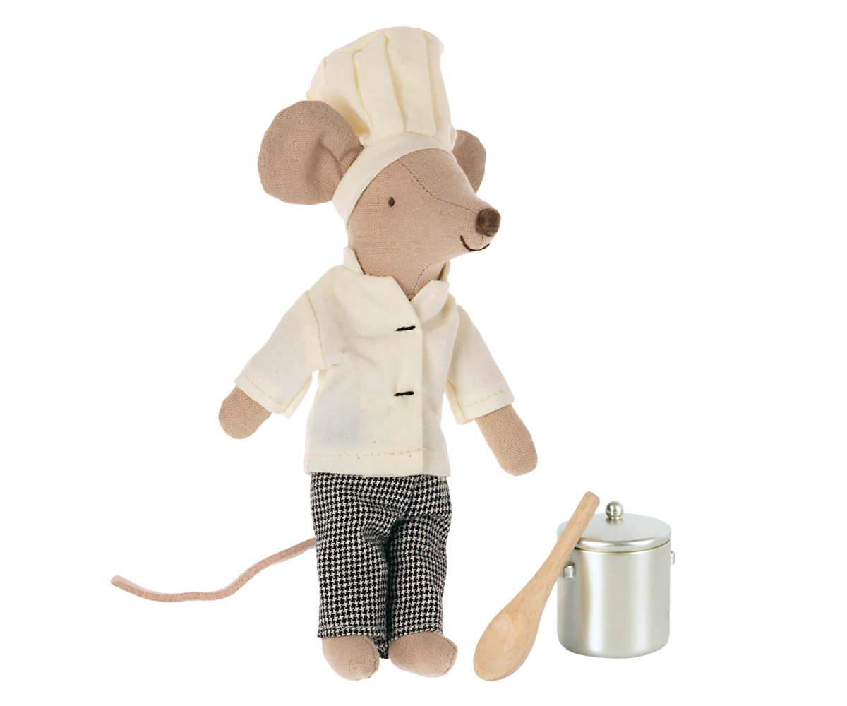 Big brother Chef mouse w. soup pot and spoon