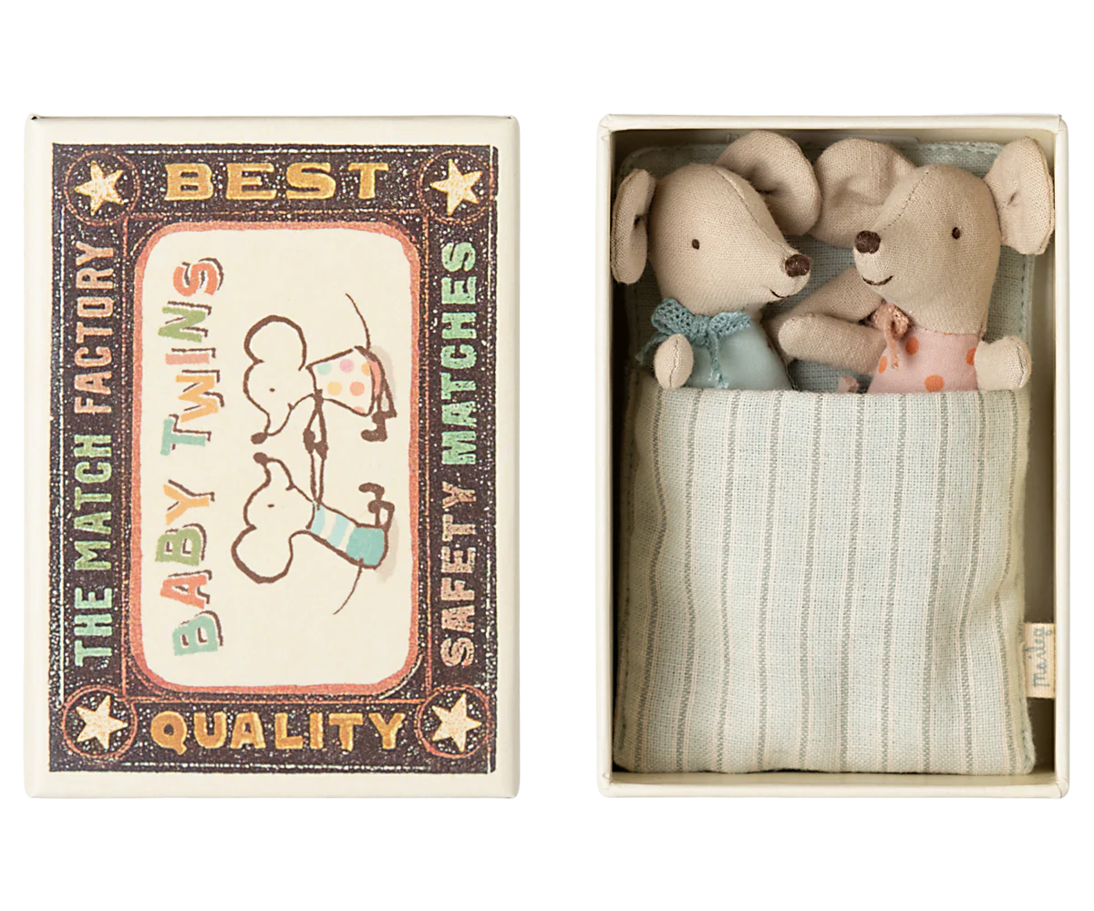 Maileg - Twins Baby Mice in Matchbox