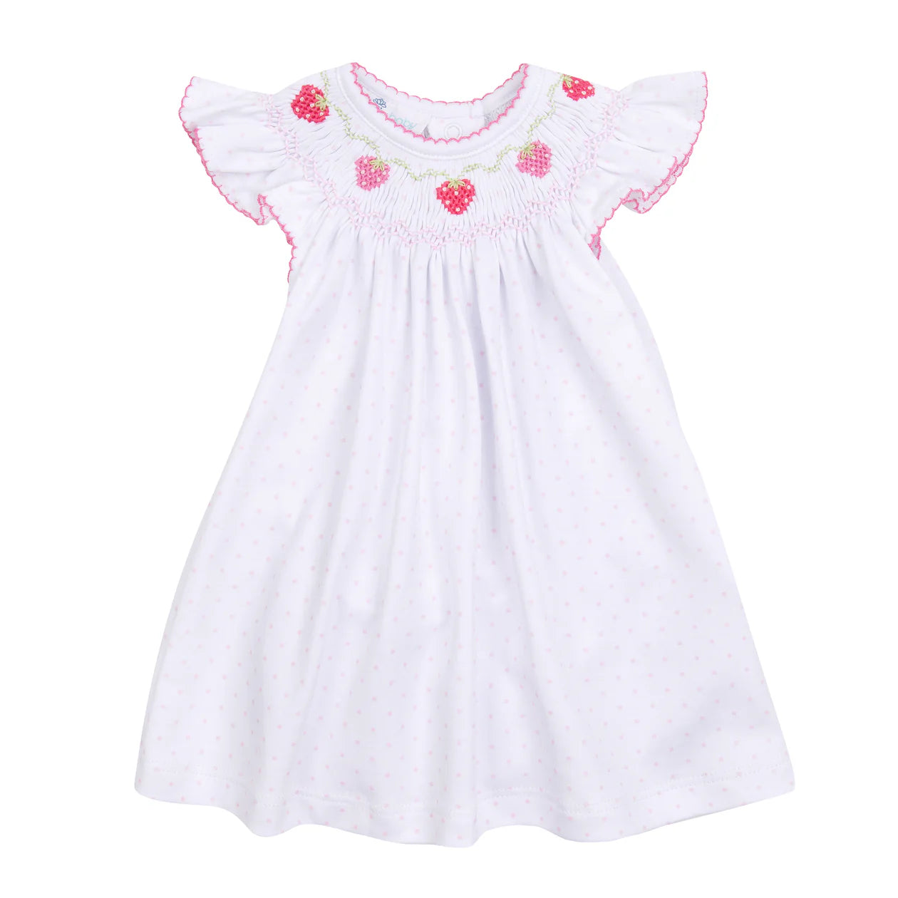 Magnolia Baby - Strawberry Patch Pink Bishop Flutters Toddler Dress