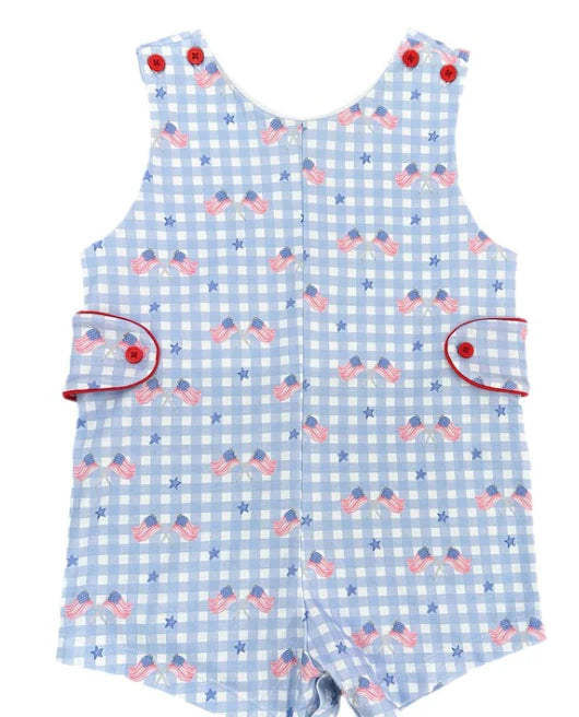 Patriotic Gingham Knit Reed Jon Jon