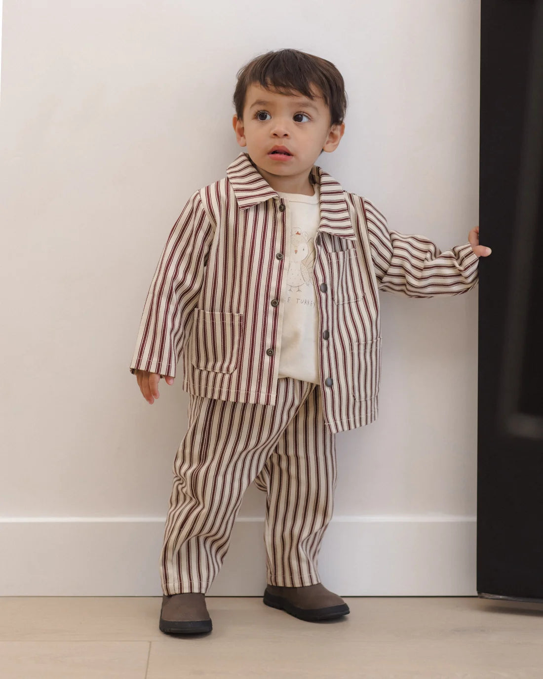 Black Cherry Pinstripe Utility Jacket