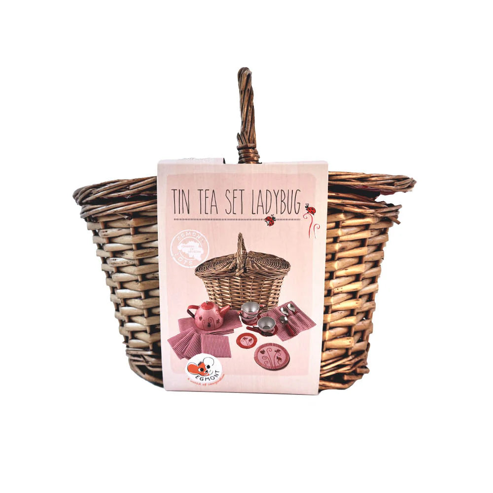 Ladybug Tin Tea Set In a Basket