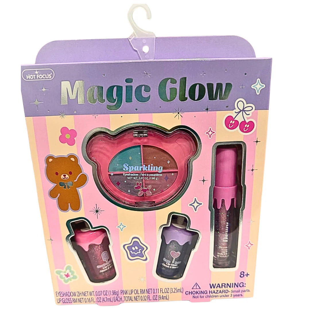 Hot Focus Glow Mood Magic Glow in a sleek container, showcasing vibrant colors and glow effects, perfect for fun and creative makeup.