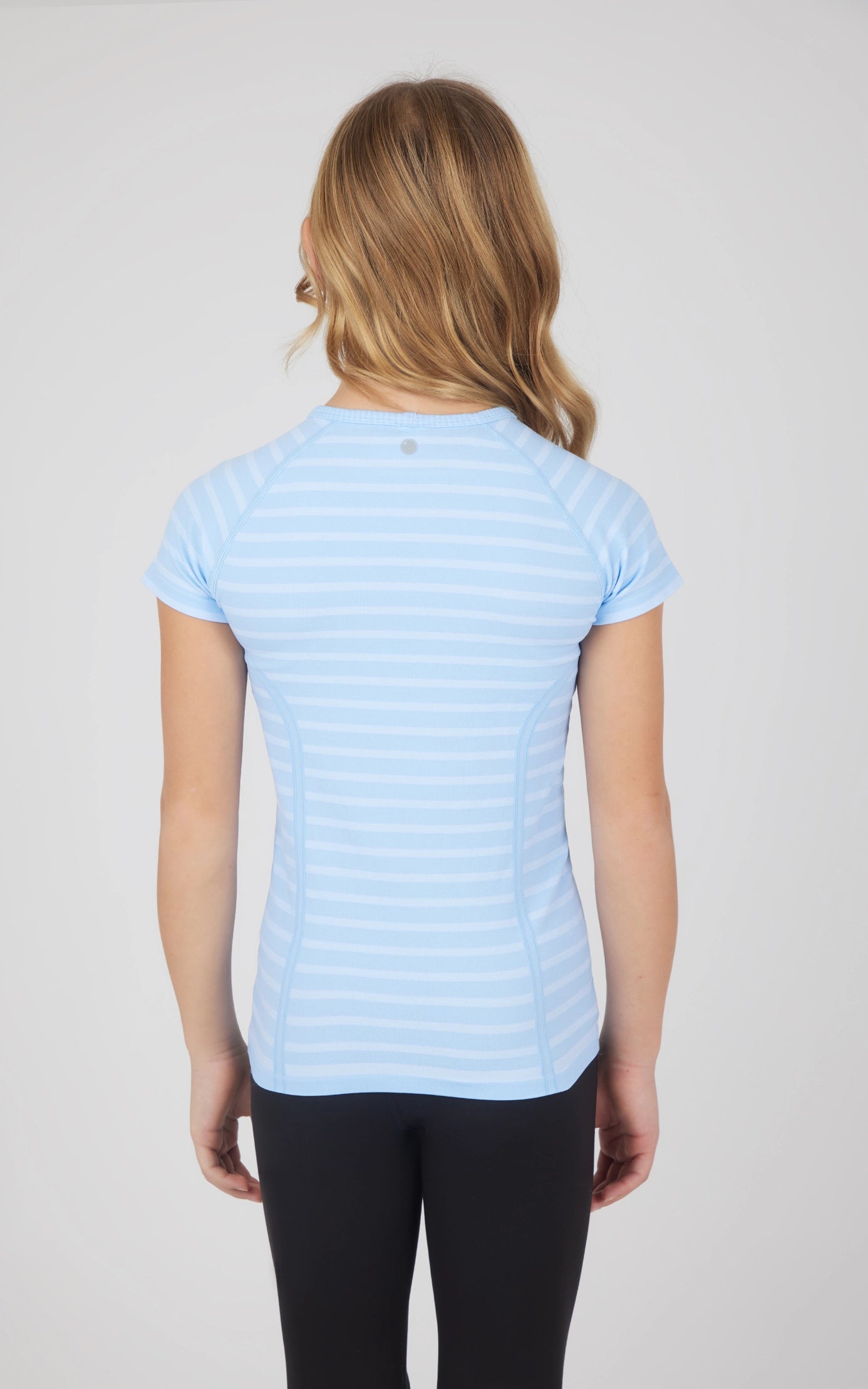 Chloe Girls Stripe Seamless Crewneck Short-Sleeves Everyday Tee Dutch Canal