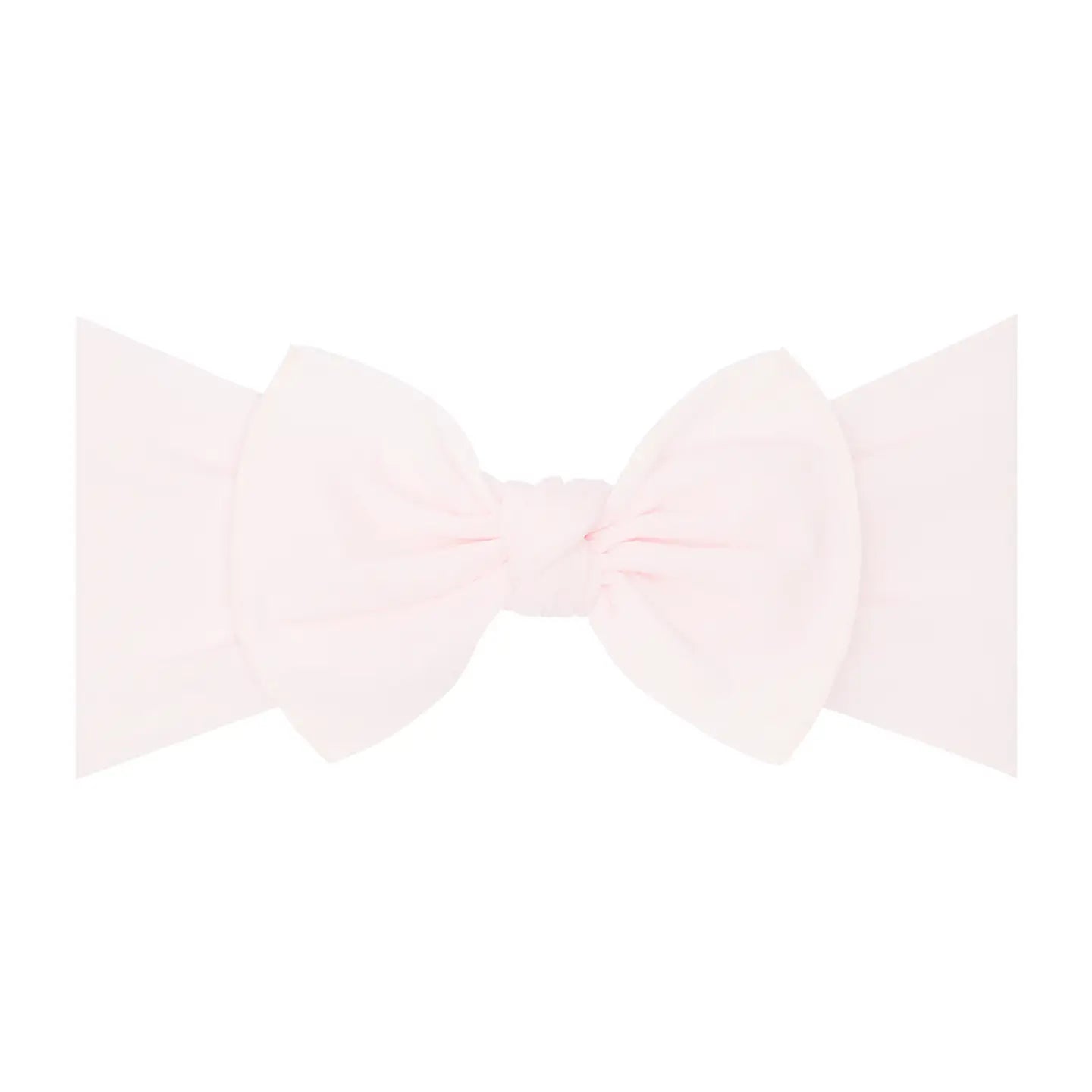 Ballet Pink Original Knot Soft Nylon Headband by Baby Bling Bows, featuring a gentle pink color and soft, stretchy nylon material.