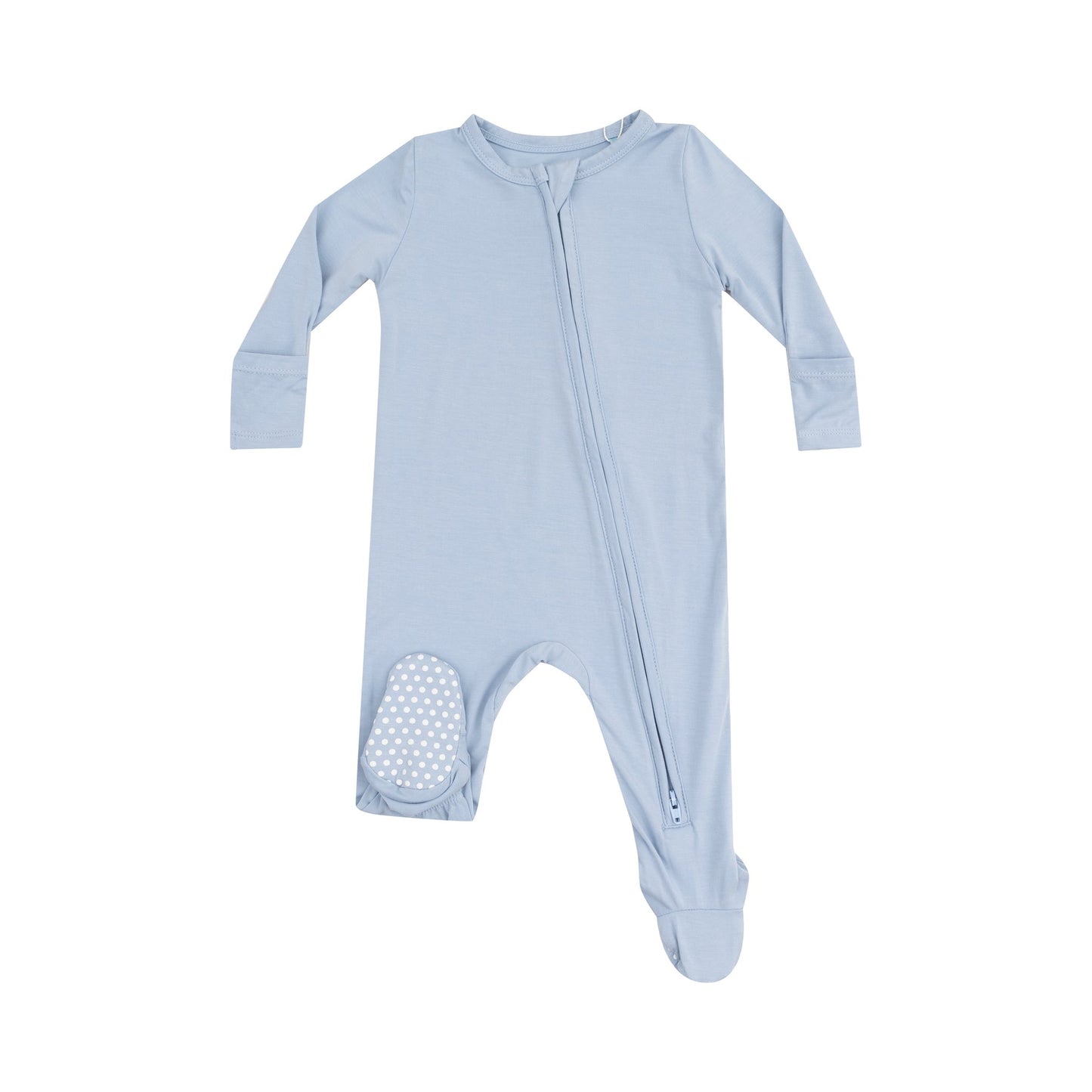 Angel Dear - Solid Blue Fog Zip Footie