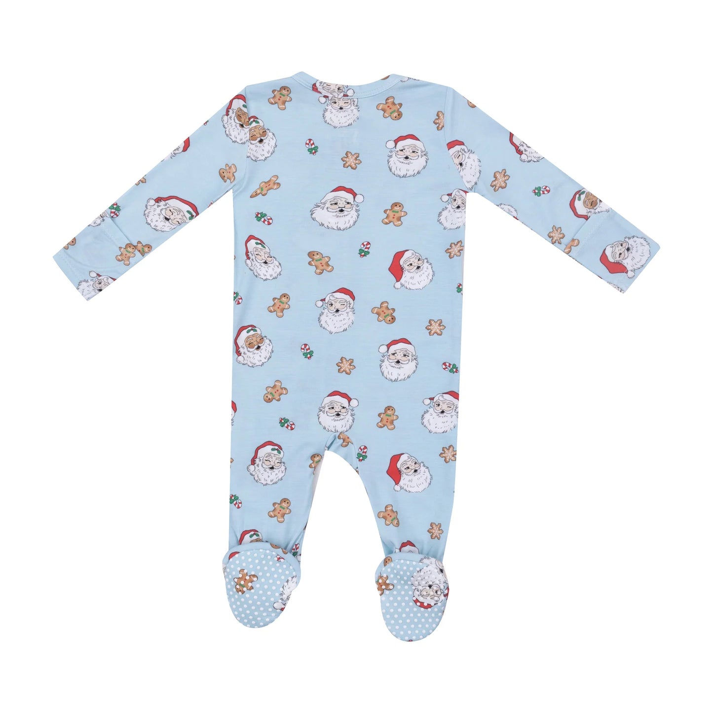 Angel Dear - Blue Vintage Santa Zip Footie