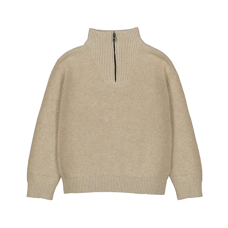 Tan Quarter Zip Sweater