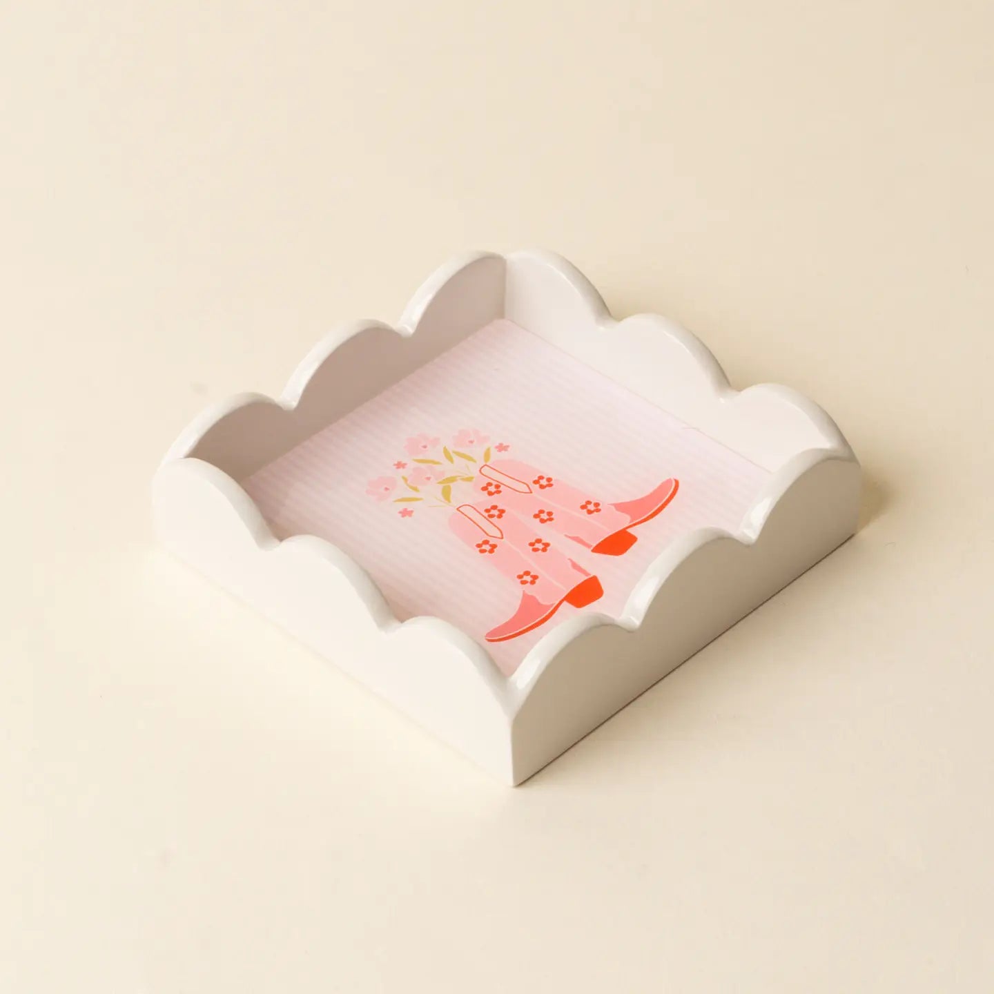 The Darling Effect - Scallop Trinket Tray-Cowgirl Boots