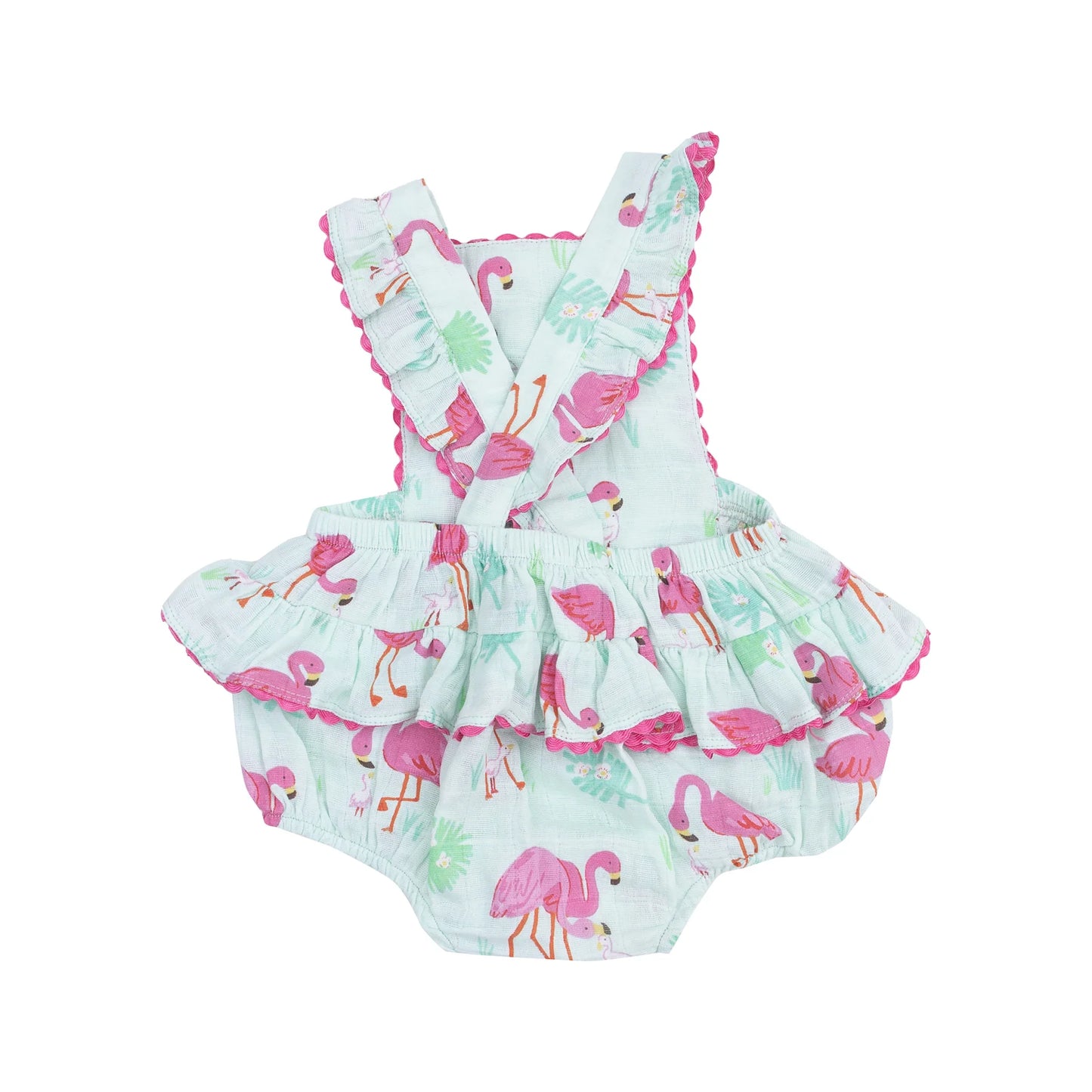 Angel Dear - Flamingos Ric Rac Ruffle Sunsuit