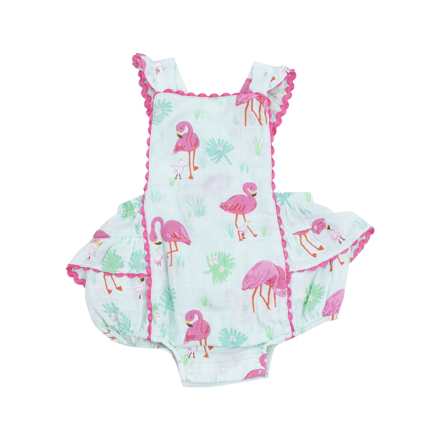 Angel Dear - Flamingos Ric Rac Ruffle Sunsuit