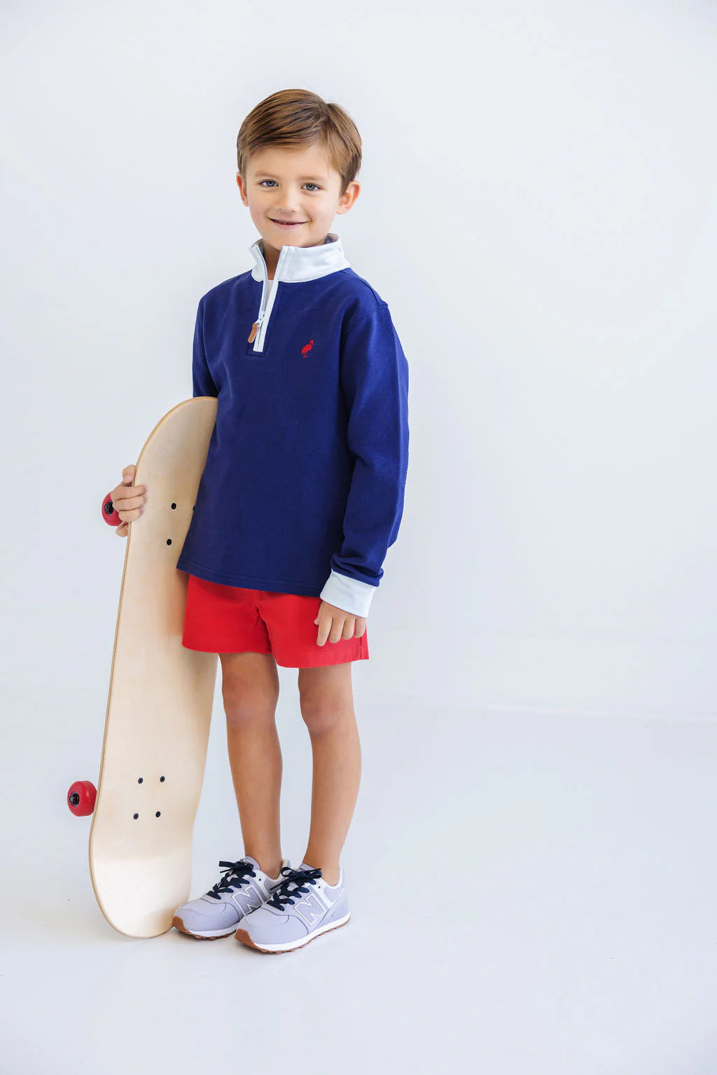 The Beaufort Bonnet Company - Sheffield Shorts - Richmond Red with Multicolor Stork