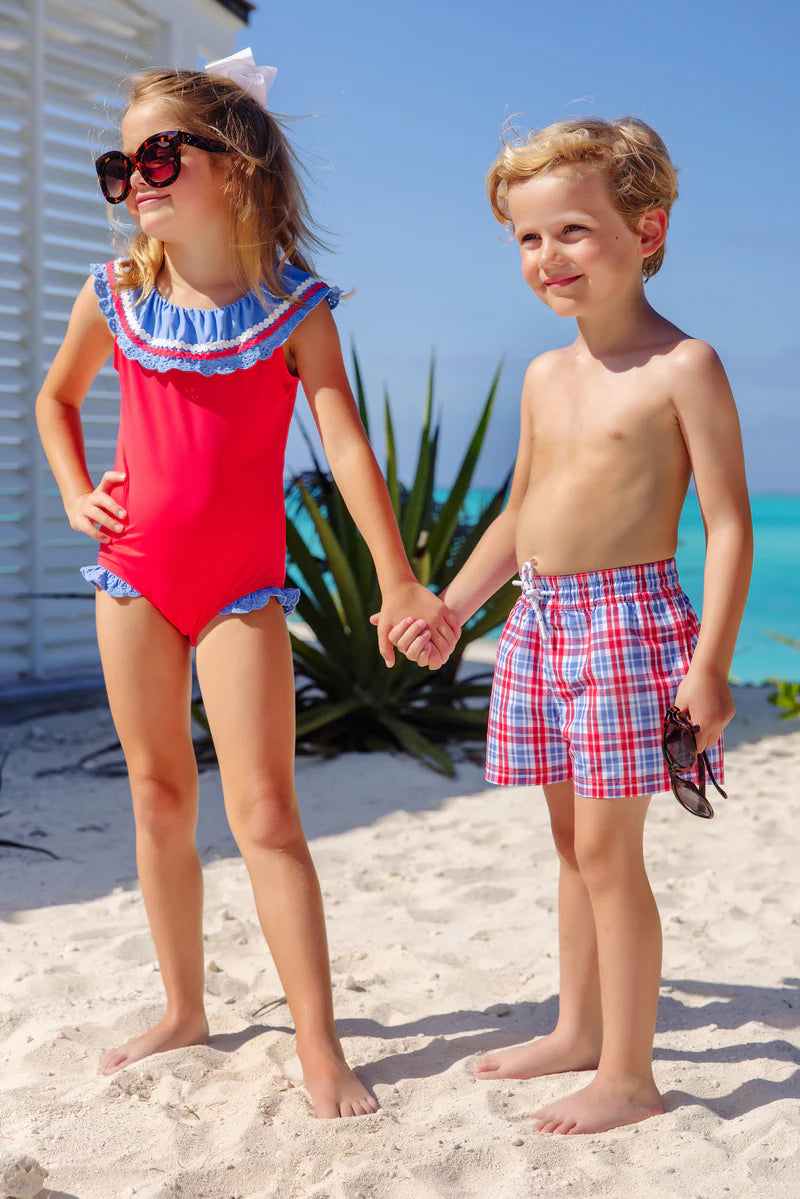 The Beaufort Bonnet Company - Tortola Swim Trunks Lawn Party Plaid