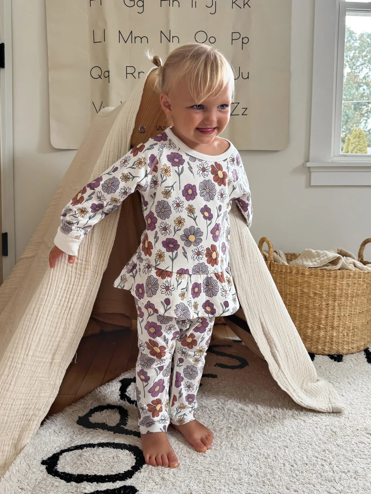 Bouquet Fleece Two Piece Ruffled Sweatsuit