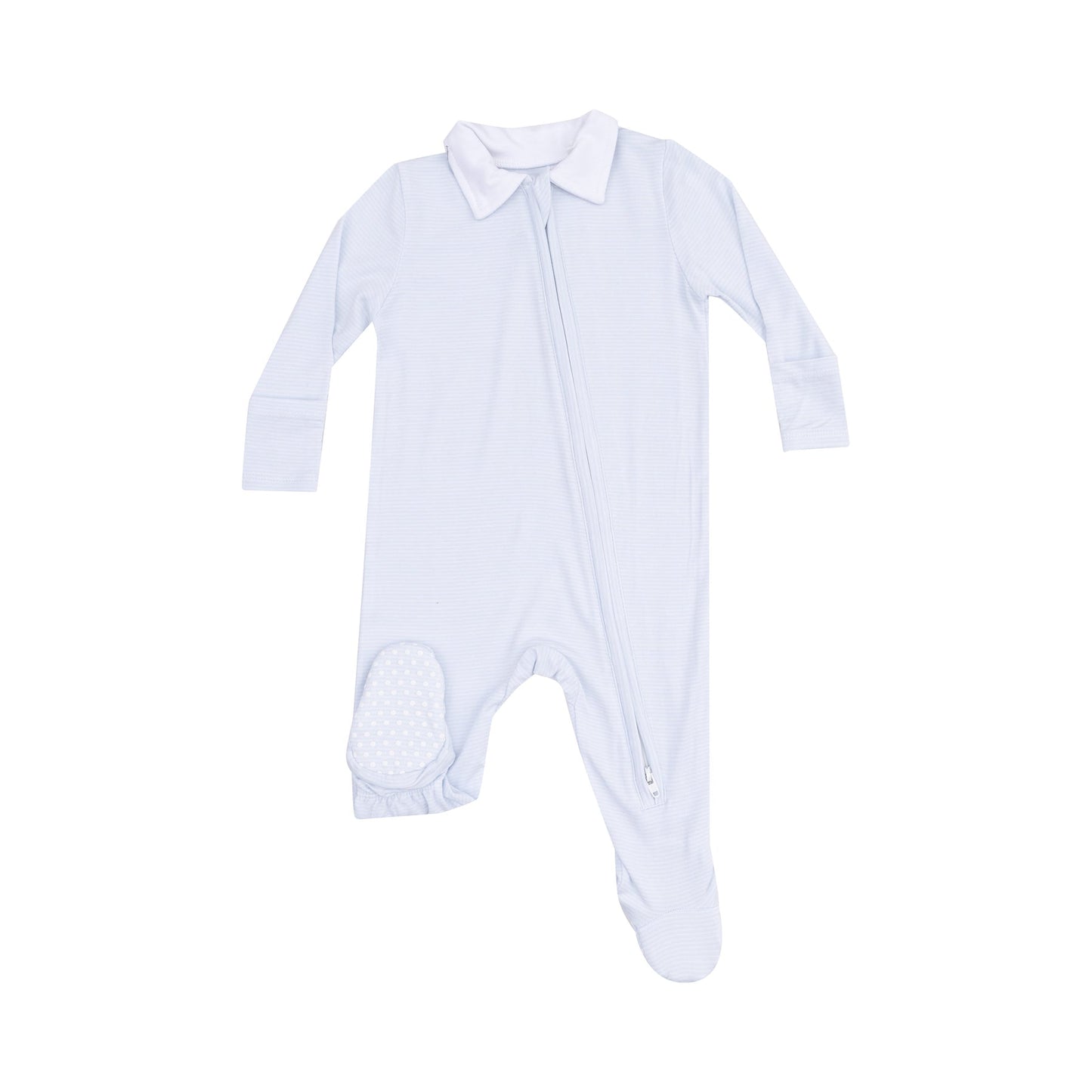 Angel Dear - Stripe Classic Blue Collared Zip Footie