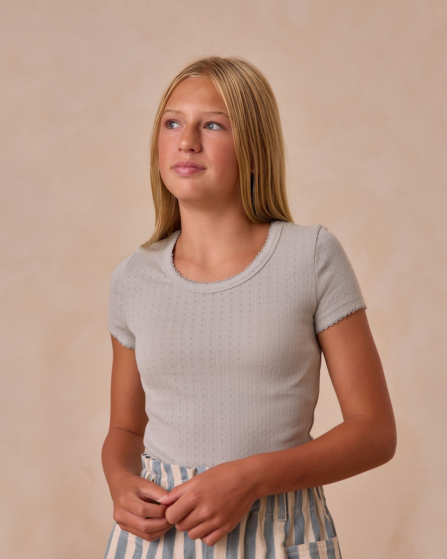 Rylee & Cru - Teen Seafoam Pointelle Tee