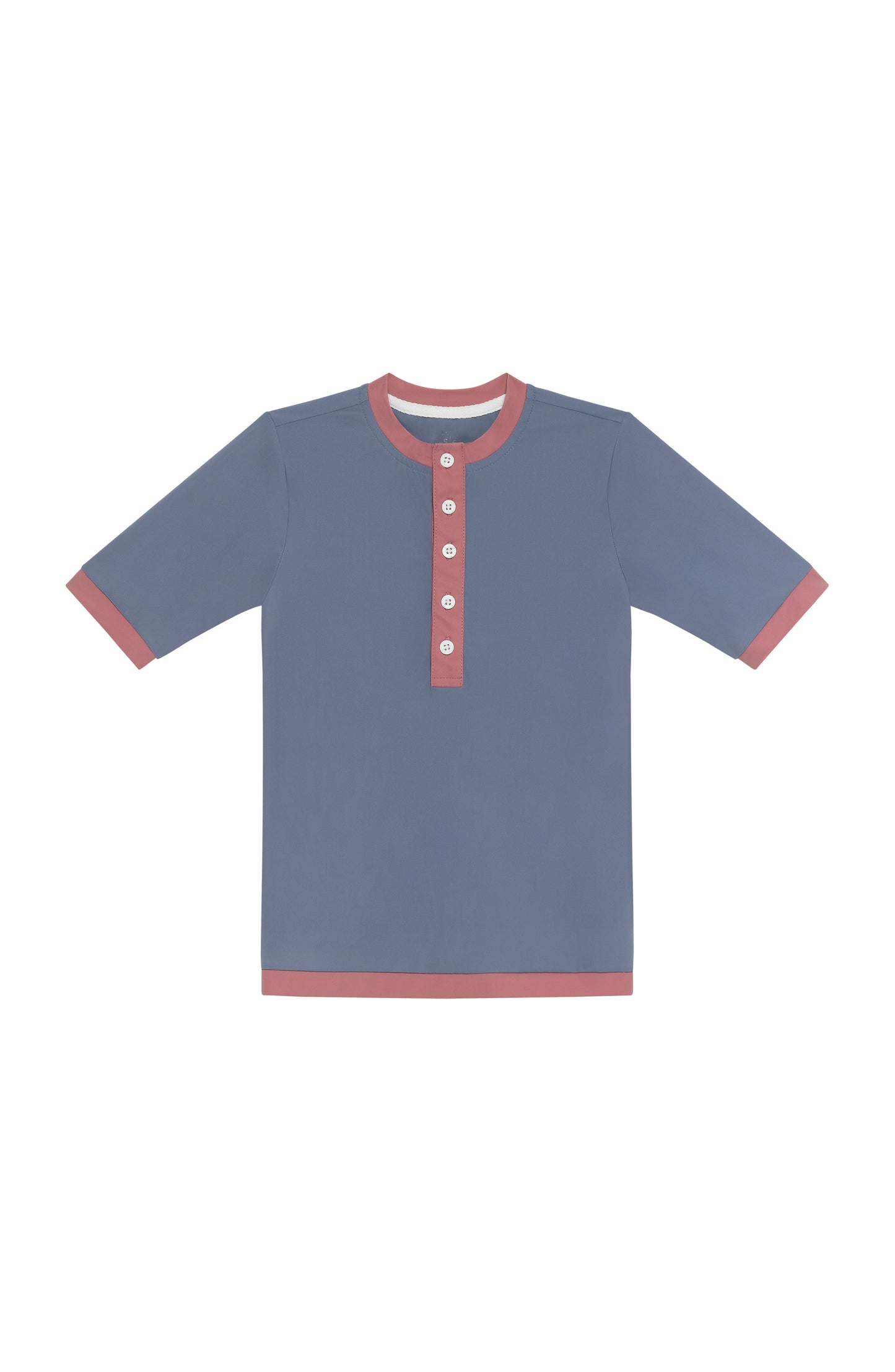 Slate & Dusty Pink Henley Shirt