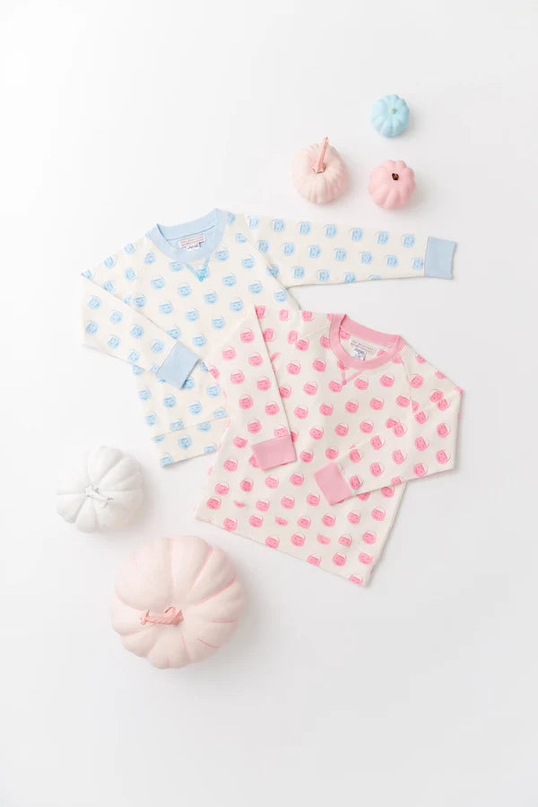 The Beaufort Bonnet Company - Sandpearl Pink Vintage Prep Pumpkin Pails Cassidy Crewneck