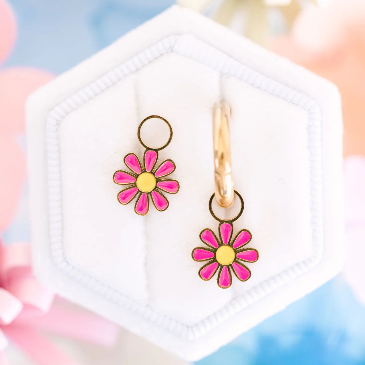 Hot Pink Daisy Charms