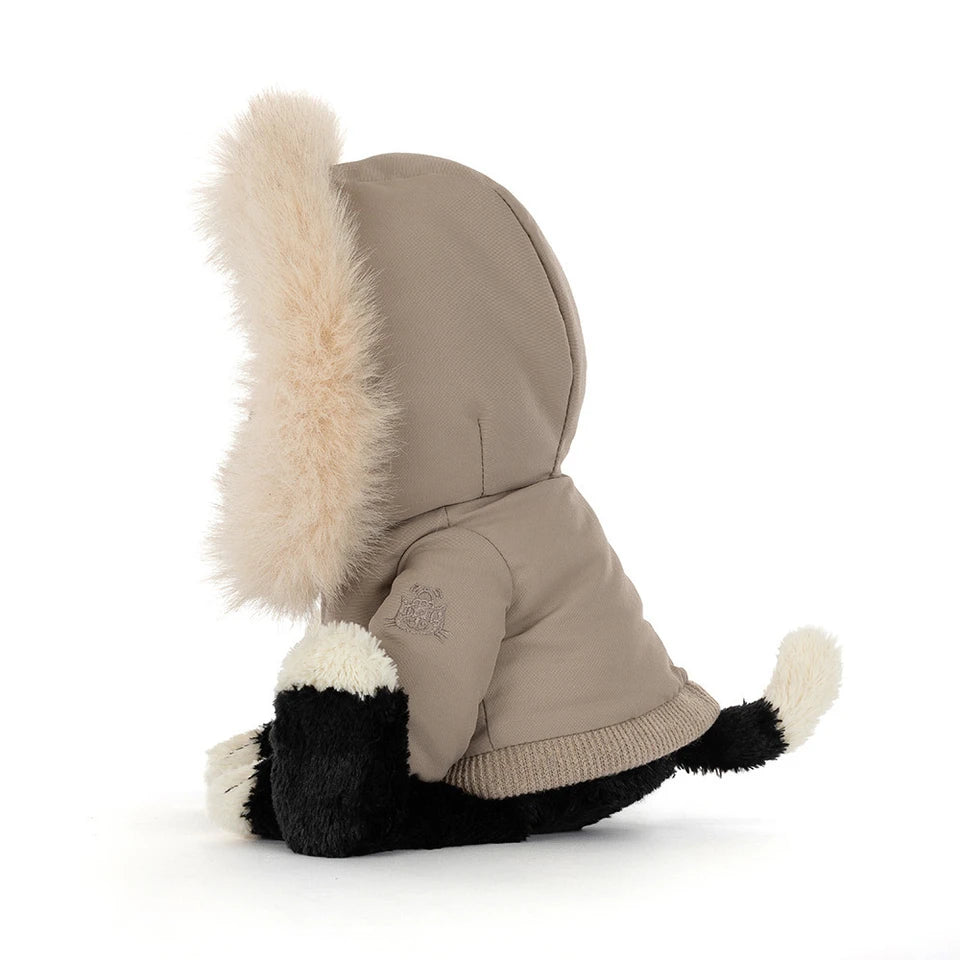 Soft Jellycat Jack 'Alpine' plush toy with fluffy cream and brown fur, detailed face, and adorable design for cuddling and display.