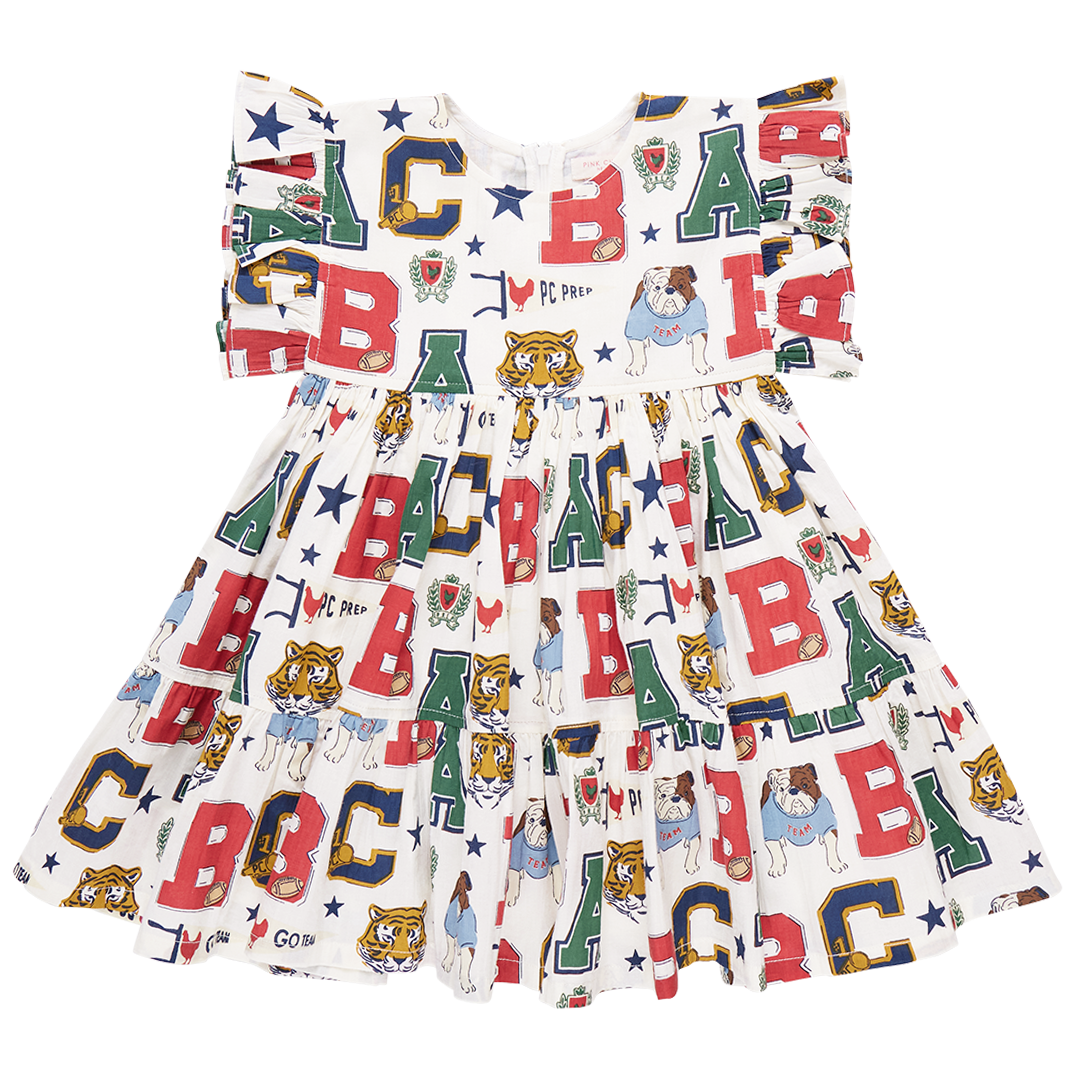 Pink Chicken - Girls Kit Dress - Varsity Letters