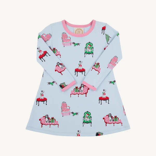 Paw-recious with Hamptons Hot Pink Long Sleeve Polly Play Dress