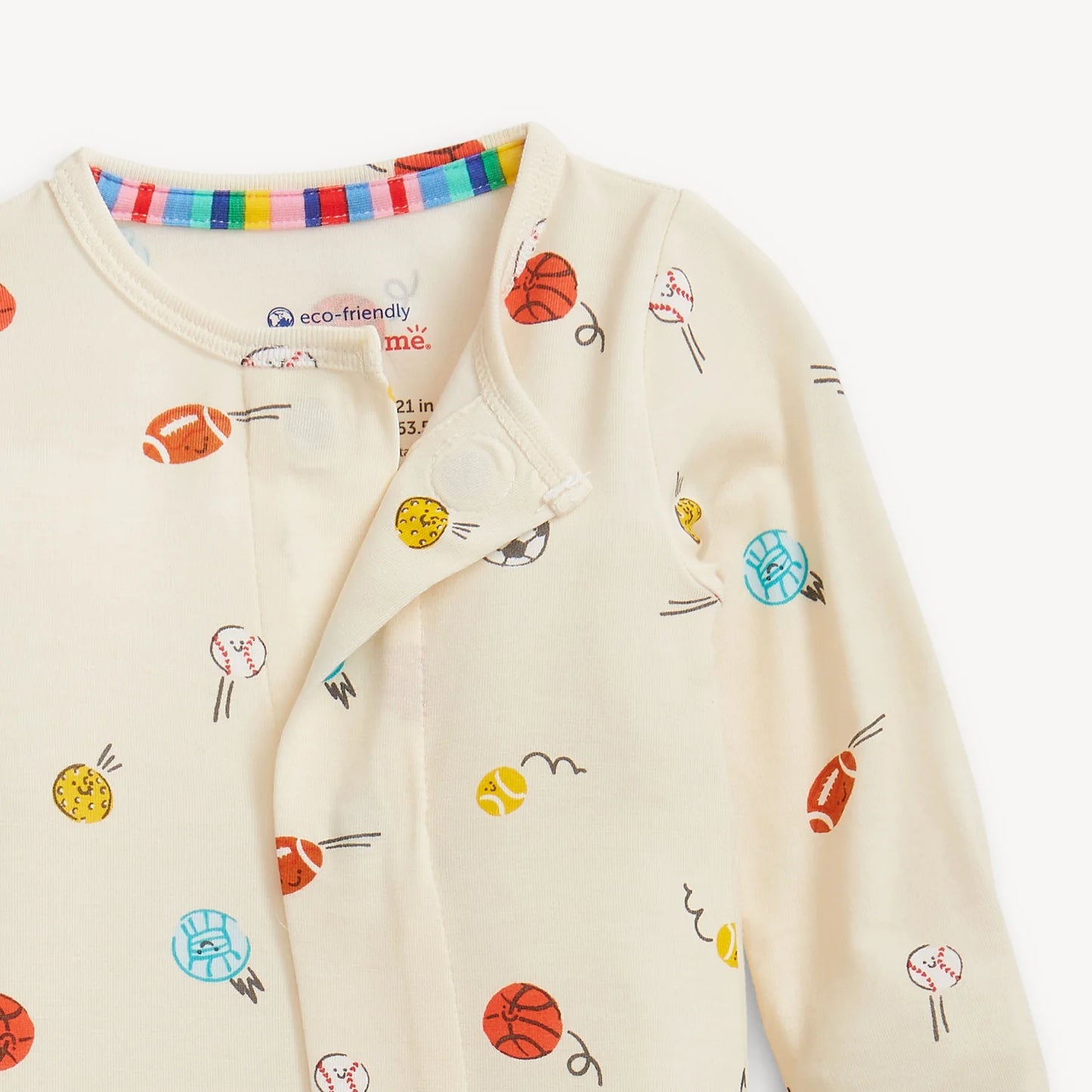 Little Baller Modal Magnetic Footie by Magnetic Me featuring soft modal fabric and magnetic closures for easy dressing.