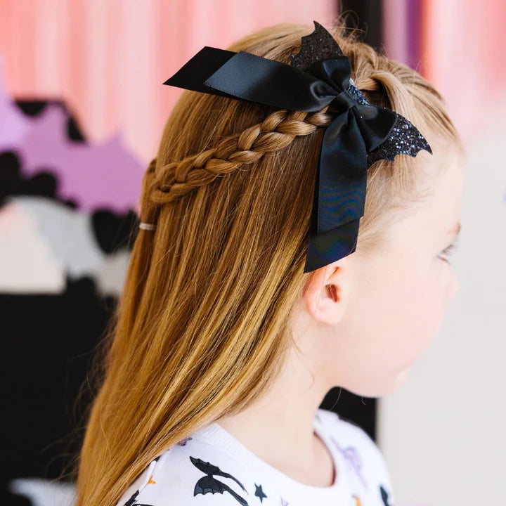 Sweet Wink - Glitter Bat Halloween Coquette Bow Clip