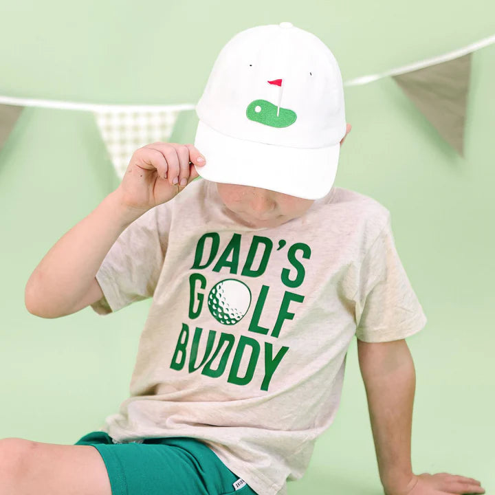 Golf Tee Bow Patch Baseball Hat - White