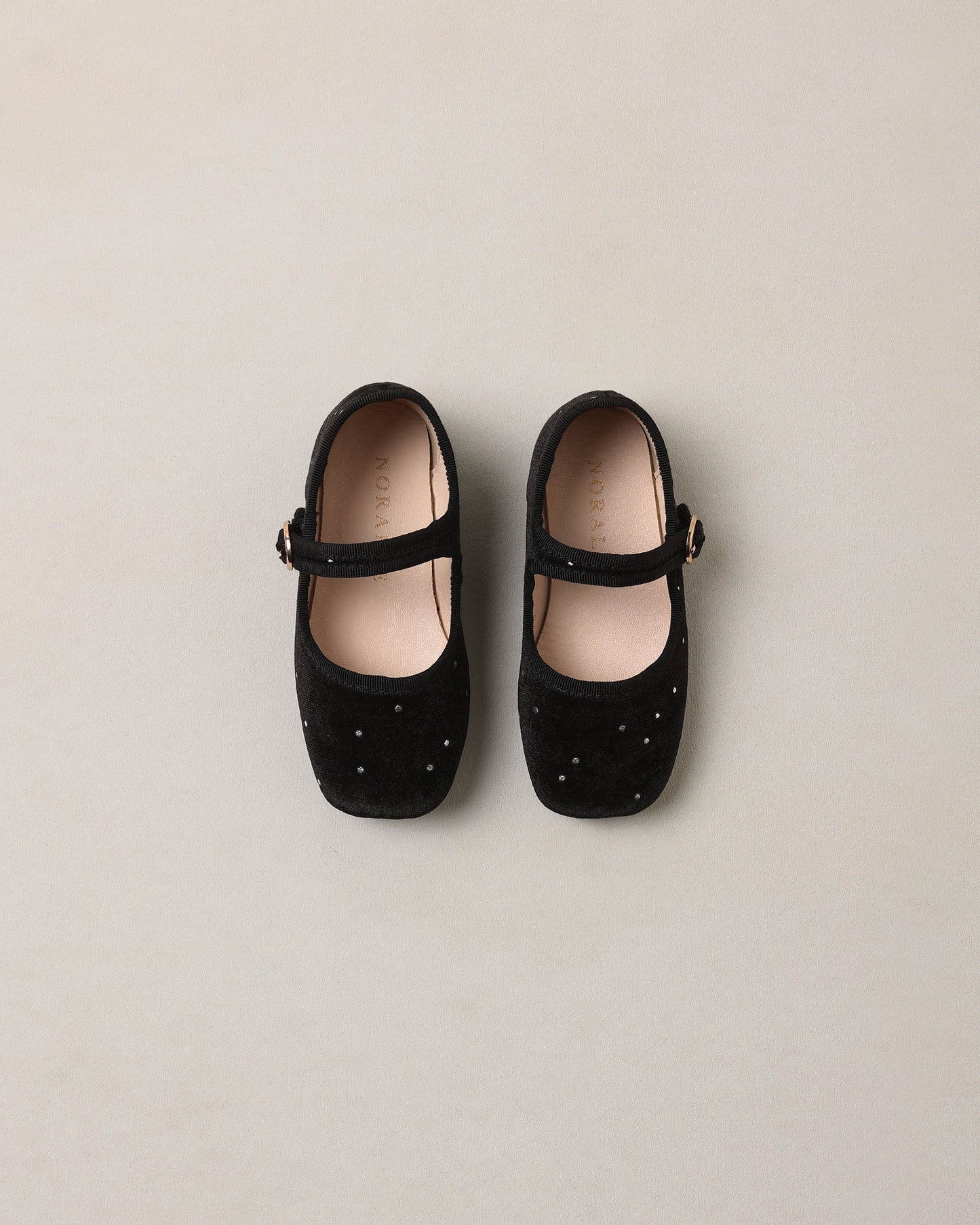 Black Strap Ballet Flats