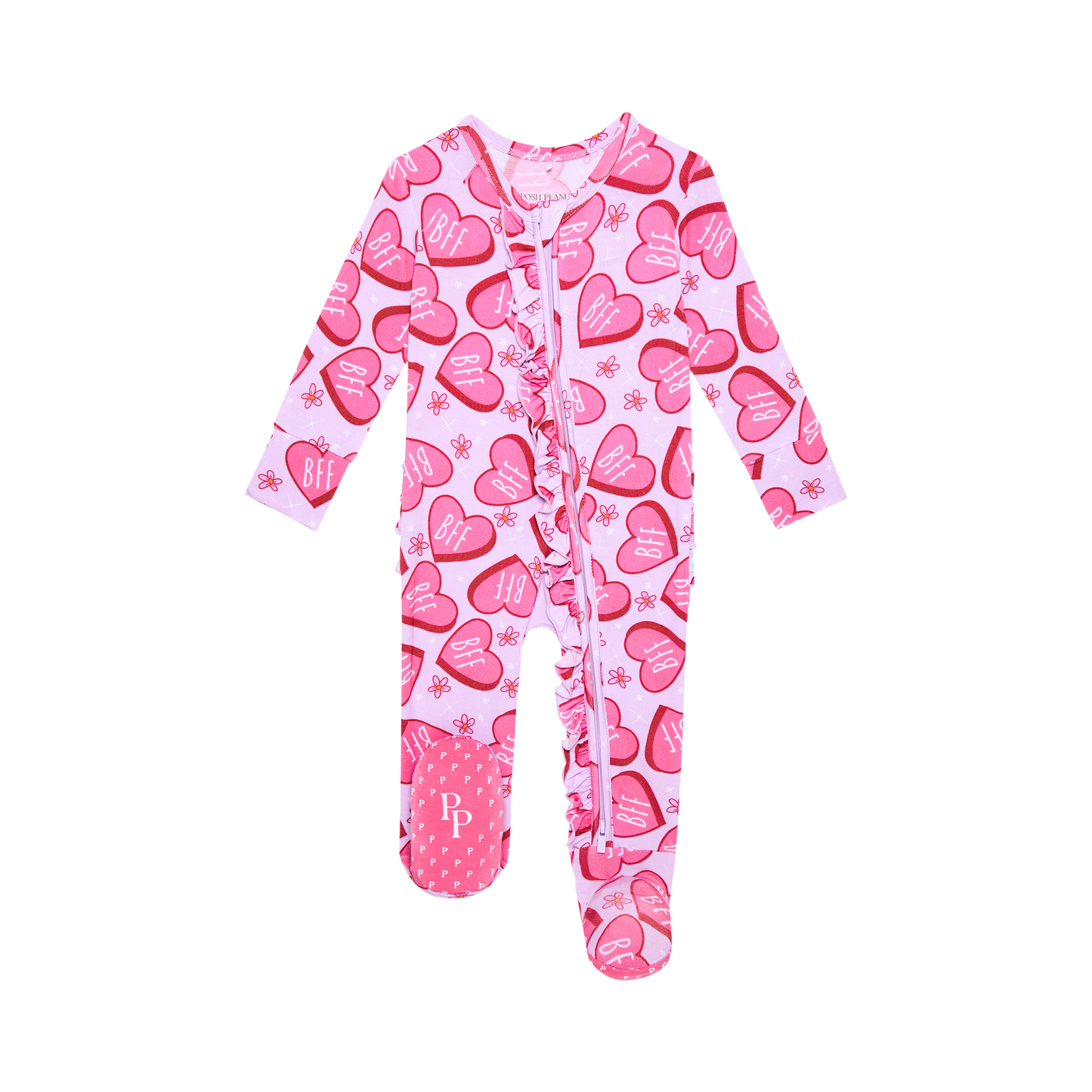 Posh Peanut - Besties - Footie Ruffled Zippered One Piece
