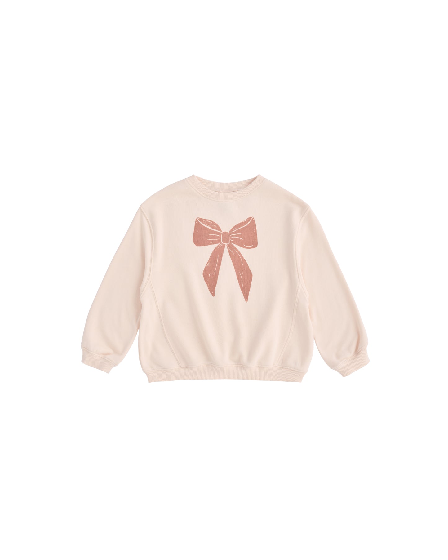 Pink Bow Racer Sweatshirt by Rylee & Cru with a comfortable fit and stylish design, perfect for casual wear.