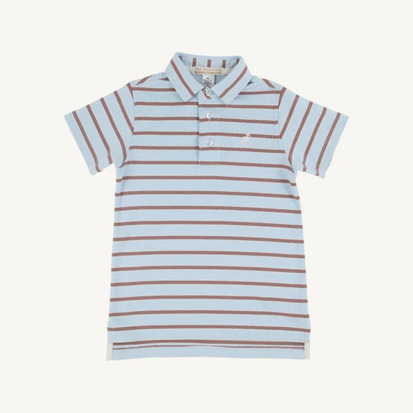 The Beaufort Bonnet Company - Buckhead Blue Palmetto Pearl & Gray Brown Prim & Proper Polo