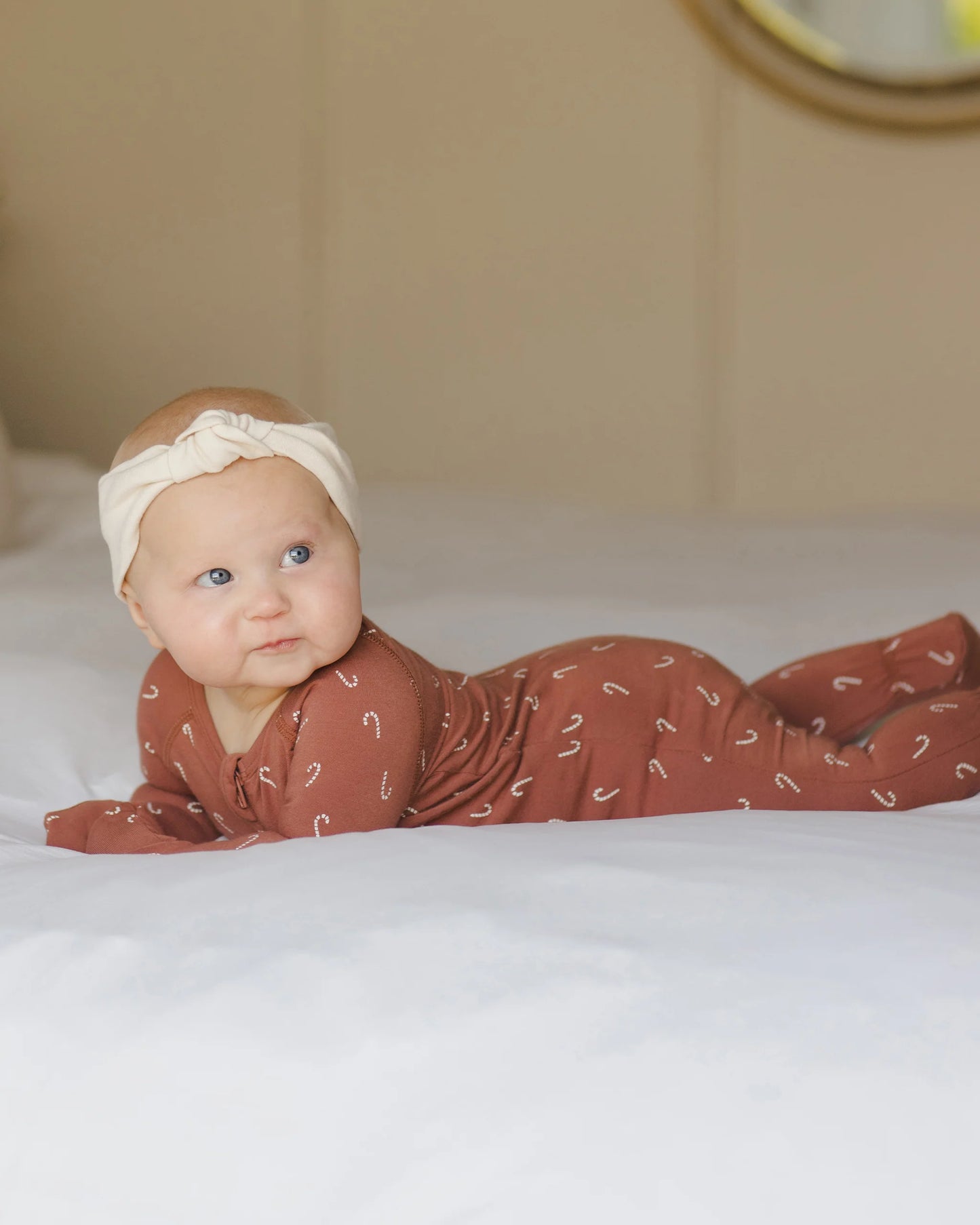 Candy Canes Bamboo Zip Footie