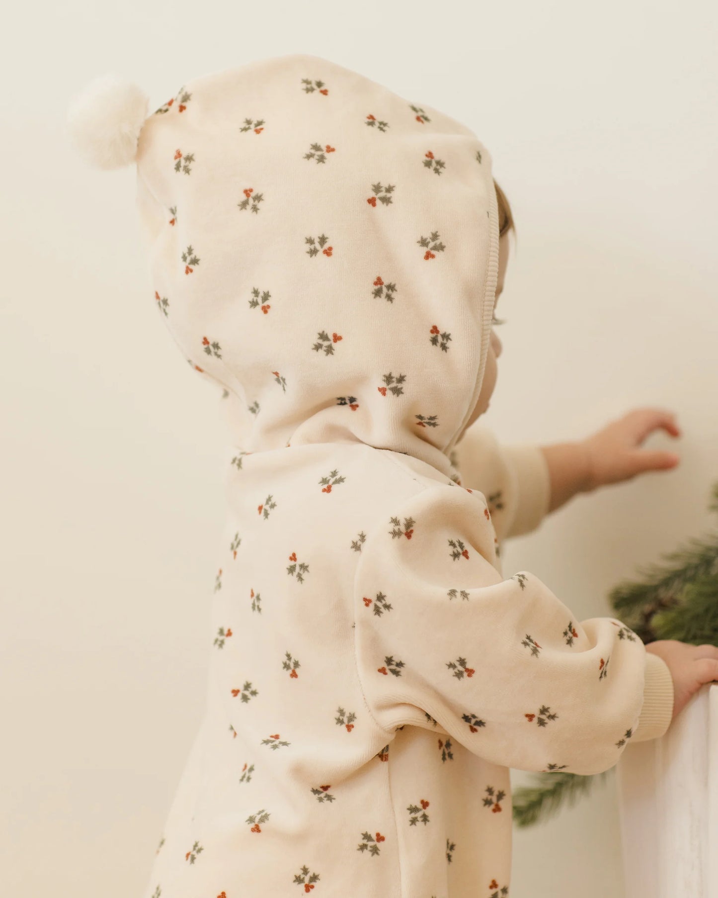 Holly Berry Velour Zip Jumpsuit