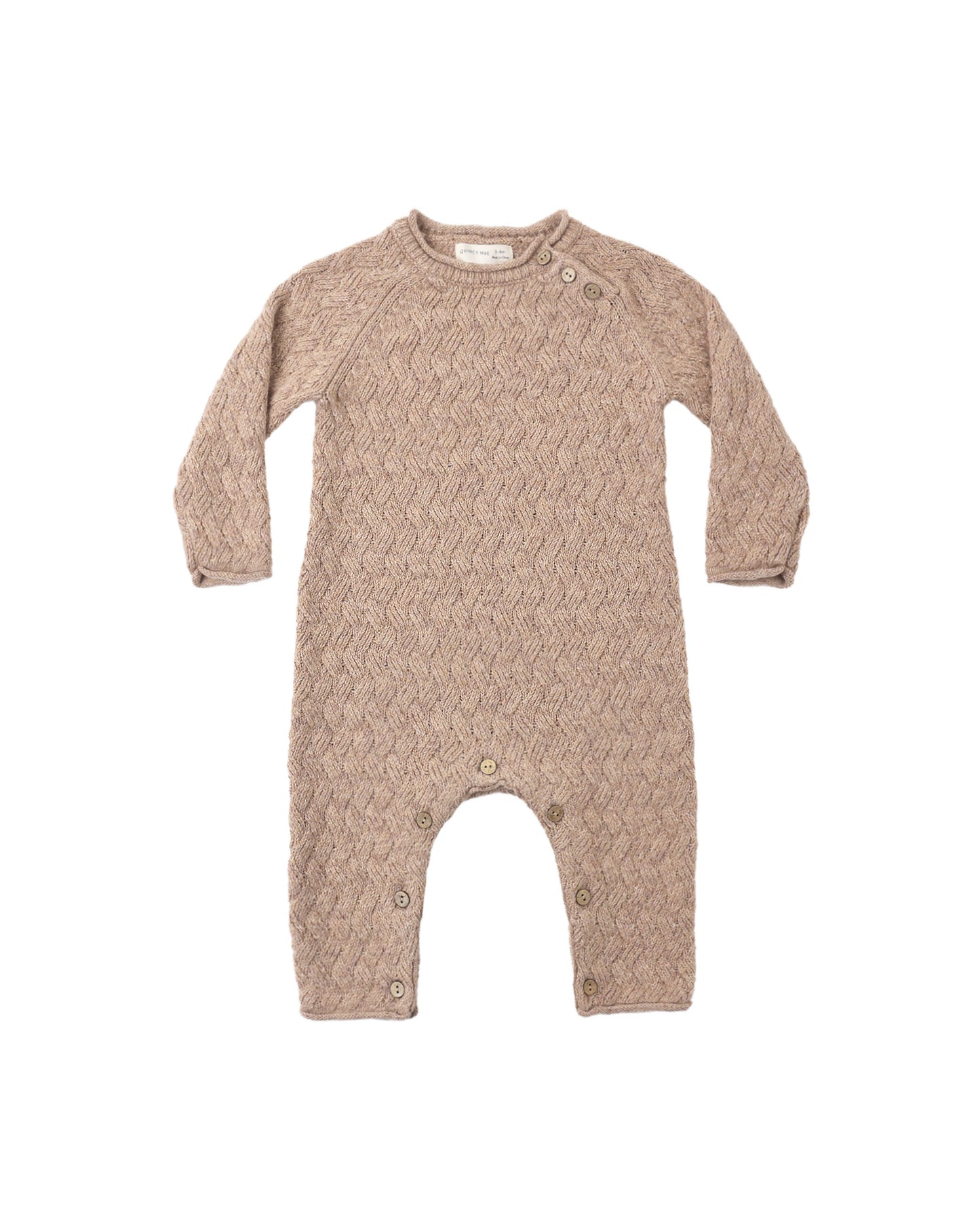 Heathered Almond Cozy Heather Knit Jumpsuit